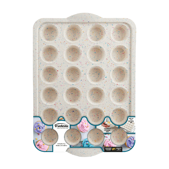 Trudeau 24ct Mini Muffin Pan – Structured Bakeware for Mini Muffin, Mini Cupcake, Mini egg bites, Mini bites, Choco bombs