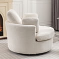 thumbnail image 3 of Aukfa Swivel Accent Chair, Oversized Barrel Chair Read Chair for Living Room Bedroom, Beige, 3 of 11