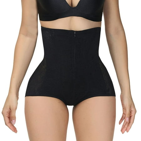 

Women Solid Lace Mesh Buckle Pants Shaping Button High Waist Underwear Shapewear Honey Punch Bodysuit