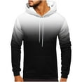 thumbnail image 2 of SwiftWear Hoodies for Men Casual Fashion Pocket Gradient Color Pullover Long Sleeve Tops Hooded Sweatshirt, Black S, 2 of 6