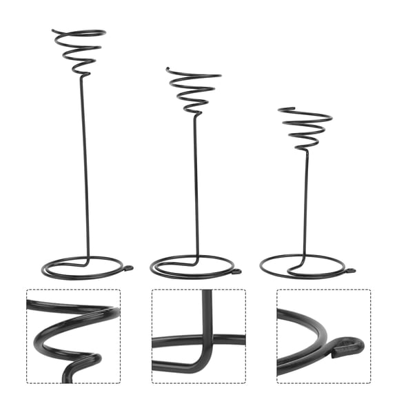 MERRYHAPY 3-Piece Black Metal Flower Plant Stand Display Rack for Indoor and Outdoor Garden Decor and Plant Holders