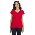 thumbnail image 1 of The Gildan Ladies SoftStyle 45 oz Fitted V-Neck T-Shirt - CHERRY RED - 2XL, 1 of 2