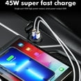thumbnail image 3 of Metal 90w Cargador rápido para coche con puerto USB C tipo C dual y pantalla de voltaje y potencia, 3 of 5