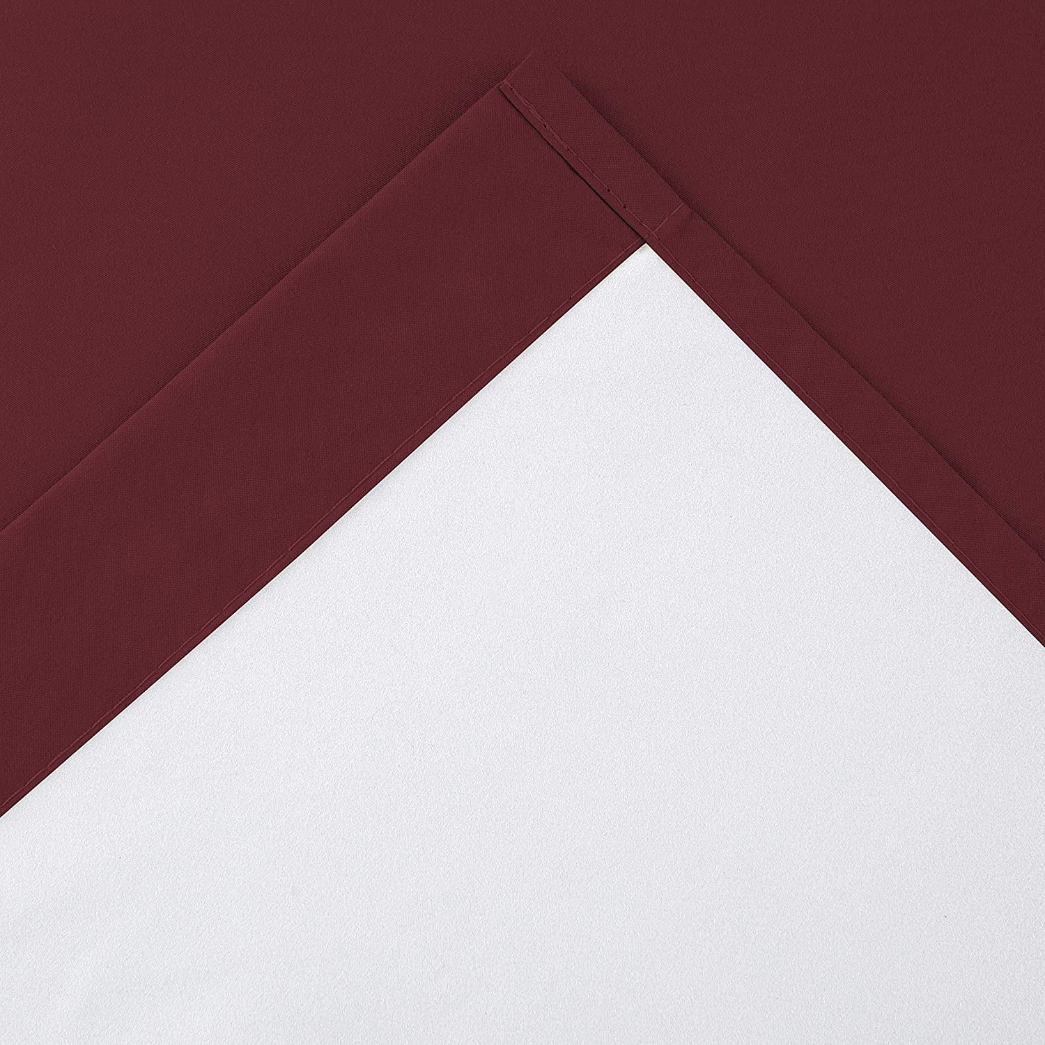 Set of 2 100% Blackout Insulated Rod Pocket Kitchen Curtain Tiers for Small Windows 27" W x 36" L, Burgundy