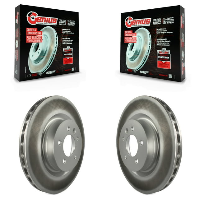Genius Front Coated Disc Brake Rotors Pair for Car Land Rover Range Sport LR4 Discovery KG-100266