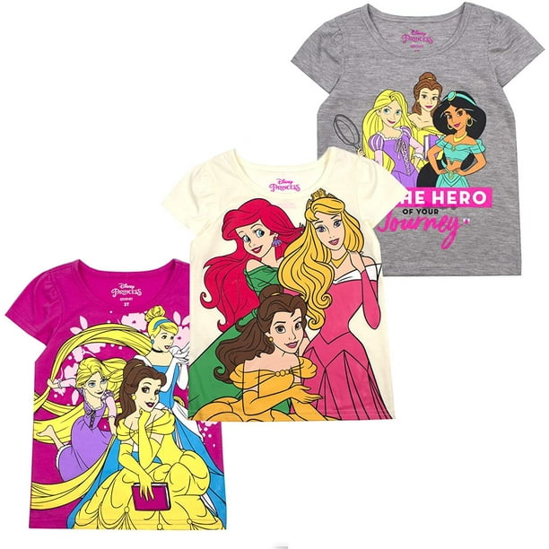 Disney Disney Princess TShirts for Girls 3 Pack Short Sleeve