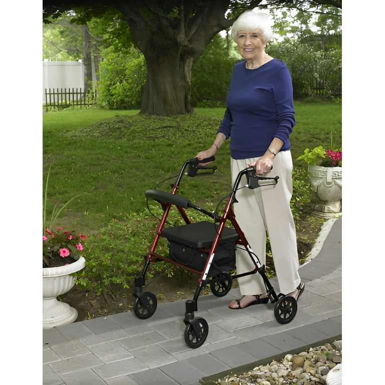 Drive Medical Adjustable Height Rollator, Aluminum Frame Drive Medical Adjustable Height Rollator, Aluminum Frame