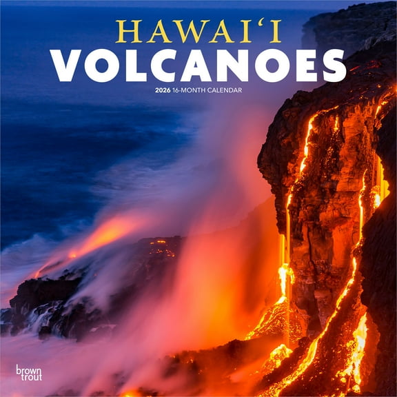 Hawaii Volcanoes | 2026 12x24" (Hanging) Wall Calendar | Plastic-Free | BrownTrout