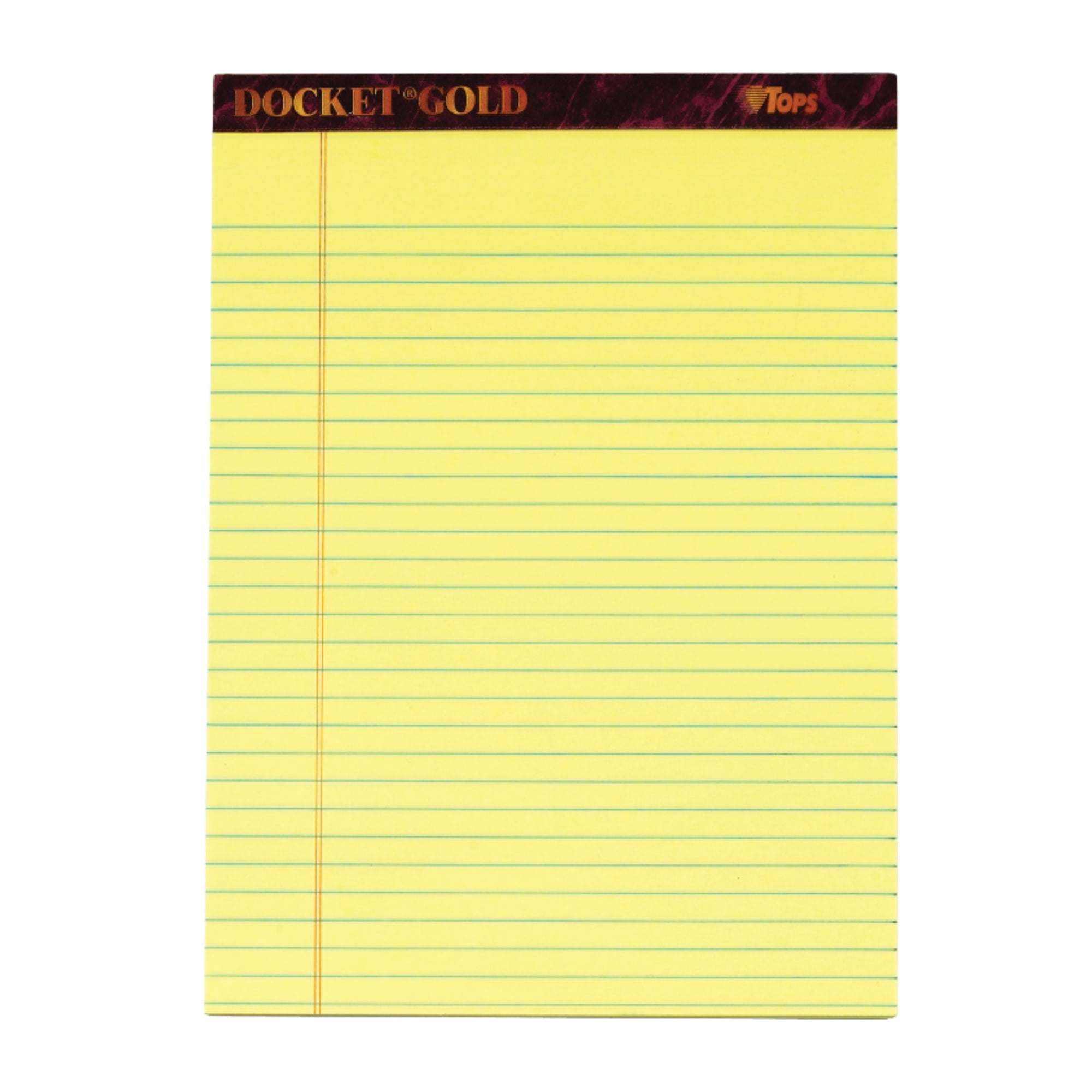 Canary Paper Narrow Rule 63376 100 Sheets 2X The Sheets of Standard Pads TOPS Docket Gold Writing Pads 6 Pack Perforated 8-1/2 x 11-3/4 