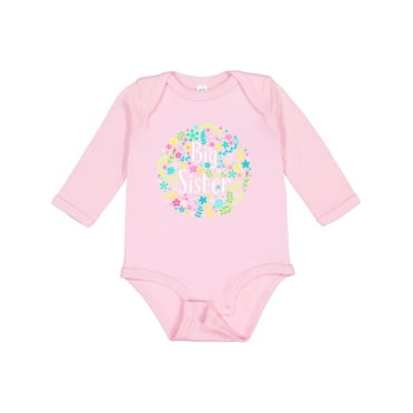 Inktastic Big Sister with Flower Circle Boys or Girls Long Sleeve Baby Bodysuit