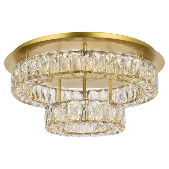 Monroe 22 inch LED double flush mount in gold