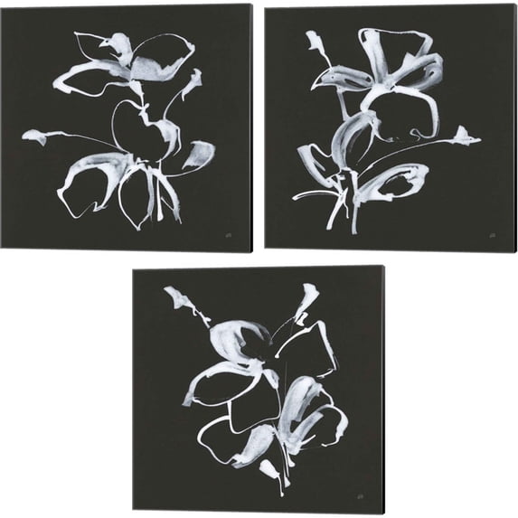 Great Art Now Wildflowers by Chris Paschke 3 Piece Canvas Art Set Each 14"W x 14"H
