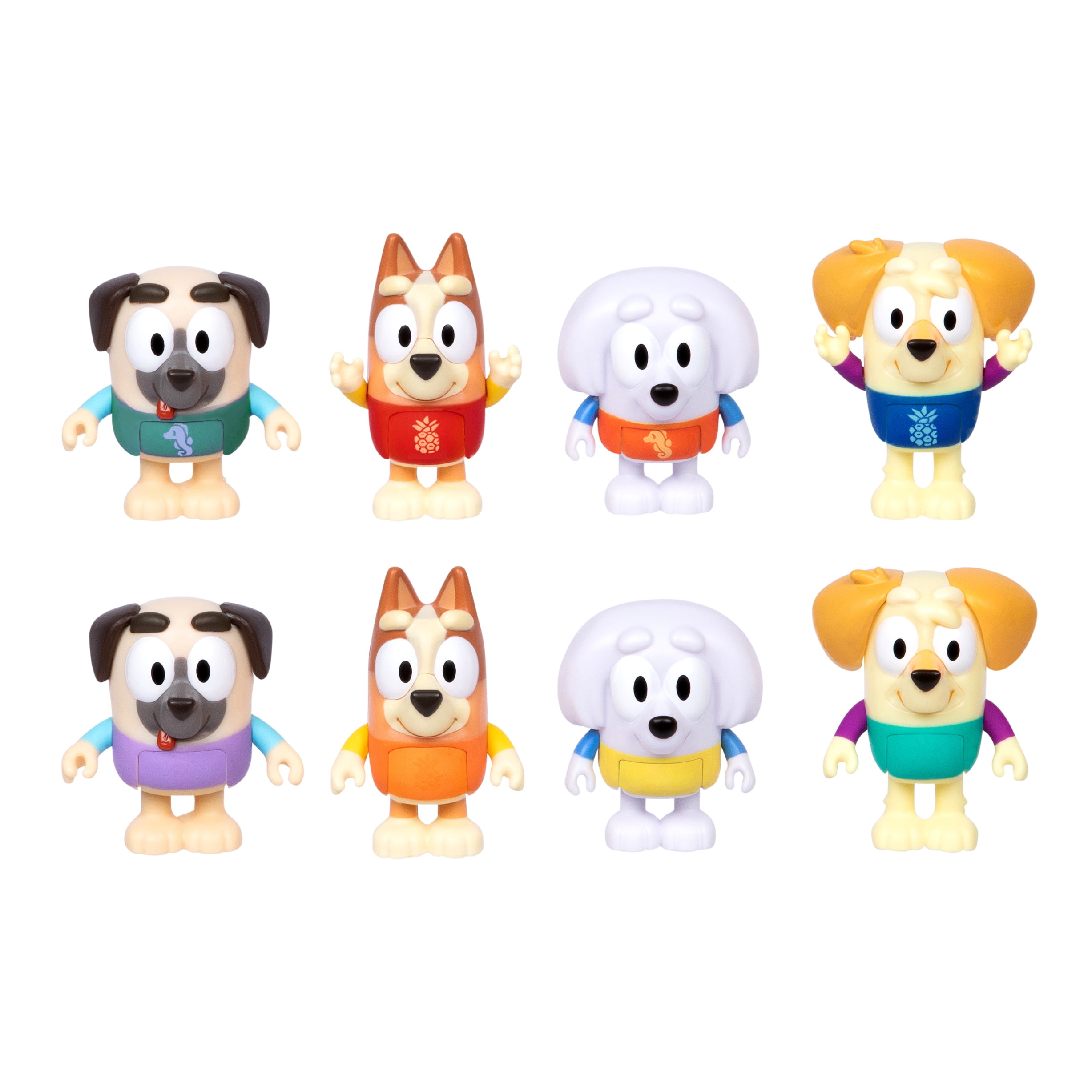 Bluey, Splash Park Bingo and Friends 4 Pack, Includes Bingo, Buddy, Chucky and Lila with Color-Change Rashies, Ages 3+