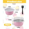 thumbnail image 4 of Aluminium Foil Cake Cups with Lids Muffin Tins, Mini Cake Pans, Mini Bread Moulds with Lids, Disposable Baking Cups with Lids - 30 Pack of 5 oz Round Aluminium Foil Cake Baking Cups-Pink, 4 of 11