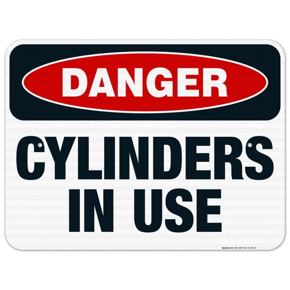Danger Cylinders In Use Sign, OSHA Danger Sign, 18x24 Reflective Aluminum EGP