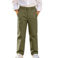 thumbnail image 2 of Nskgu Boys Casual Pants Elastic Waist Straight Leg Pull On Dressy with Side Pockets for Big Kids, 2 of 6
