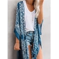thumbnail image 2 of Women Beach Kimono Cover Up Trim Solid Chiffon Spring Tropical Pool Kimonos Duster Cardigan Tops Maternity Plus Size Summer Print Swimwear Bathting Suit Swimsuit Lady Bikini Casual Loose 2022, 2 of 6