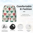 thumbnail image 3 of Naloa Retro bows Print Men Swim Trunks with Compression Liner ,Board Shorts,Men's Swim Shorts with Drawstring and Elastic Waistband-Large, 3 of 6