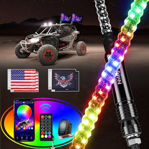 Linterna LED Nilight, 2 unidades, 60 cm, RGB, con luz de parada y vuelta atrás