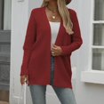 thumbnail image 4 of Women's Solid Lace Knit Cardigan Long Sleeve Open Front Lightweight Breathable Sweater for Spring Fall Layer with Dresses, 4 of 5