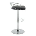 thumbnail image 2 of LumiSource Chrome Metal, Black PU Charlotte Glam Adjustable Barstool - Set of 2, 2 of 4