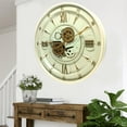 thumbnail image 6 of THE GEARS CLOCK Wall Clock with Real Moving Gears IR-LI_ 24 in Round BRASS-LIGHT, 6 of 14