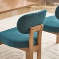 thumbnail image 5 of PORKISS Upholstered Dining Chairs Set of 2, Mid-Century Kitchen Chairs with Solid Wood Legs and Cushioned Wingback for Kitchen, Teal, 5 of 8