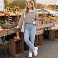 thumbnail image 5 of Women's Striped Sweatshirt Long Sleeve Crewneck Casual Oversized Pullover Relaxed Fit Fall Top, 5 of 8