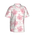 thumbnail image 2 of Easygdp Cartoon Pig Men's Hawaiian Shirts Print Lapel Short Sleeve for Beach, vacation, party, casual occasions - X-Large, 2 of 9