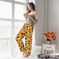 thumbnail image 5 of Cauagu Bohemian Sunflower Pajama Pants for Women Loose Fit Wide Leg Trouser Pants Casual Elastic Waist Drawstring Lounge Pants, 5 of 6