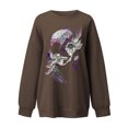 thumbnail image 4 of Camiseta suelta estampada a la moda para mujer, blusa de manga larga, cuello redondo, camisetas informales Pompotops FGAJ5301, 4 of 5
