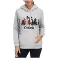 thumbnail image 6 of Cmfcve Women's Ugly Christmas Hoodies Loose Fit Thermal Fleece Lined Pullover Printed Top Long Sleeve Sport Casual Hooded Sweatshirt, 6 of 7