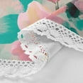 thumbnail image 3 of 60 Inch Round Tablecloth with White Lace Trim Fall Table Cover for Elegant Dining Decor Coral Floral Print, 3 of 8