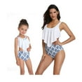 thumbnail image 3 of Mommy and Me Swimsuit Solid Color/Printed Bra Panty 2-Piece Bikini Set, 3 of 3