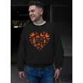 thumbnail image 2 of Halloween Witch and Ghost Heart Design Graphic - Men's Sweatshirt, 2 of 4