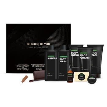 Rinse & Robust Men's Spa Gift Set, 10Pcs Cedar Beard Grooming Kit for Father's Day Birthday