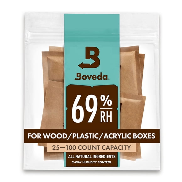 Paquetes de control de humedad Boveda 69% para plástico y madera, 60 ml, paquete de 4