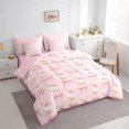 thumbnail image 2 of Erosebridal Cute Bowknot 7 Pieces Bedding Comforter Set,Farm Animal Kawaii Duck Full Bedding Set For Girls,Reversible, 2 of 7
