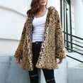 thumbnail image 6 of Tuphregyow Women Winter Long Sleeve Coat Trendy Jacket Solid Oversized Loose Warm Outerwear with Pocket Fuzzy Fleece Open Front Hooded Cardigans Brown M, 6 of 9