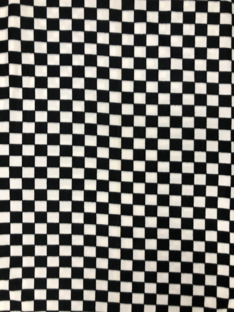 Black & White Checkered Fleece Fabric - Style Pt506 - Free Shipping