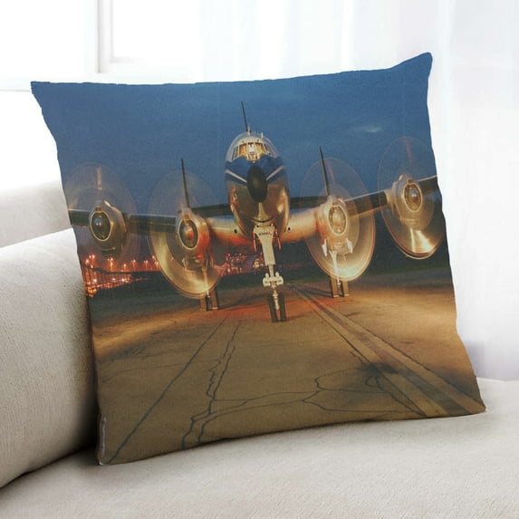 Ahgly Company Transportation Airplane Indoor Throw Pillow, 18 inch by 18 inch
