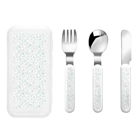 

Picia Household Appliances Print Children s Knife Fork And Spoon Set - Kids’ Knife Fork Spoon - Stainless Steel Kids Silverware Set - Metal Kids Cutlery Set