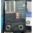 thumbnail image 3 of Set of 2 Jeannie Blackout Grommet Top Curtain Panels, Energy Saving, Blocks Noise, Black, 3 of 4