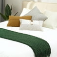 thumbnail image 3 of CREVENT Knitted Decorative Throw Blanket for Couch Sofa Chair Bed，Soft Warm Cozy Light Weight for Spring Summer, 50''X60'', Christmas Forest Green, 3 of 4
