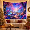 thumbnail image 3 of Mystical Forest Path and Glowing Temple Tapestry Wall Hanging, 3 of 7