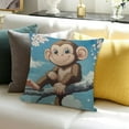 thumbnail image 3 of Monkey Cushion Case for Kids Boys Girls Teens Toddler Cute Cartoon Monkey Decorative Pillowcase Wild Animal Throw Pillow Covers, 3 of 5