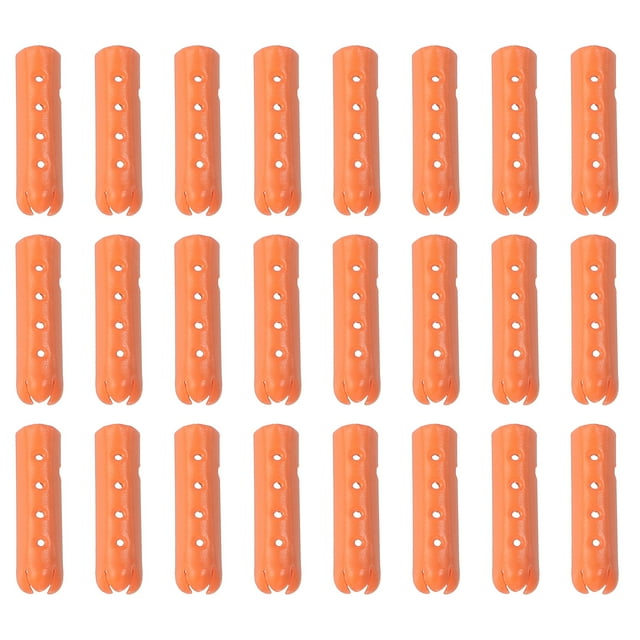 Uxcell 24Pcs Puntas de Cordones, Aglets de Aleación de 23mm para Reemplazo de Cuerdas de Zapatos, Naranja Brillante