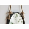 thumbnail image 4 of 29.5" in On-trend Hanging Round Mirror with Black Framed and with Rope Strap Contemporary Industrial Decor for Bathroom, Bedroom, or Living Space On-Site, 4 of 10
