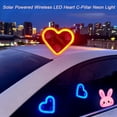 thumbnail image 2 of Solar Powered Wireless LED Heart Shape C-Pillar Neon Light, 2026 New Car LED Ambient Light, Car Solar Heart LED Light, Auto Day-Charge, Ip65 Waterproof, for car, Outdoor Decor (Blue*2), 2 of 8