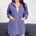 thumbnail image 2 of Hoodies Womens Purple Zip Up Long Hoodie Long Sleeve Tops Women Hoodies Pullover Winter Hoodie XXL, 2 of 9